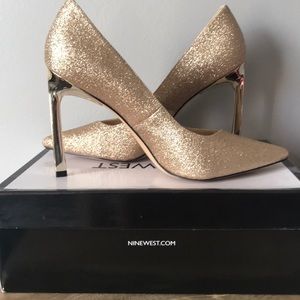 Nine West Kaylee Gold Heels